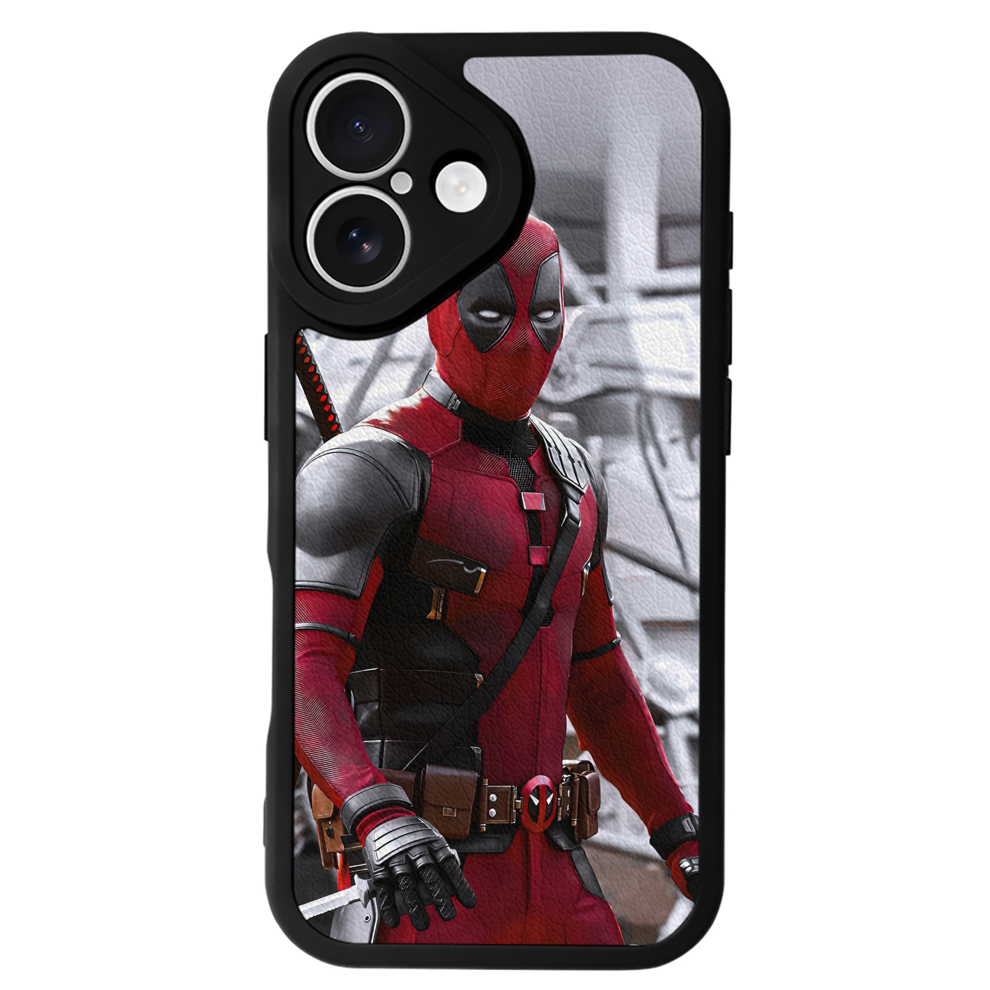 （画像用） Deadpool デッドプール 【iPhone 16シリーズ対応】シリコンスマホケース（レザー調） 材質：シリコン